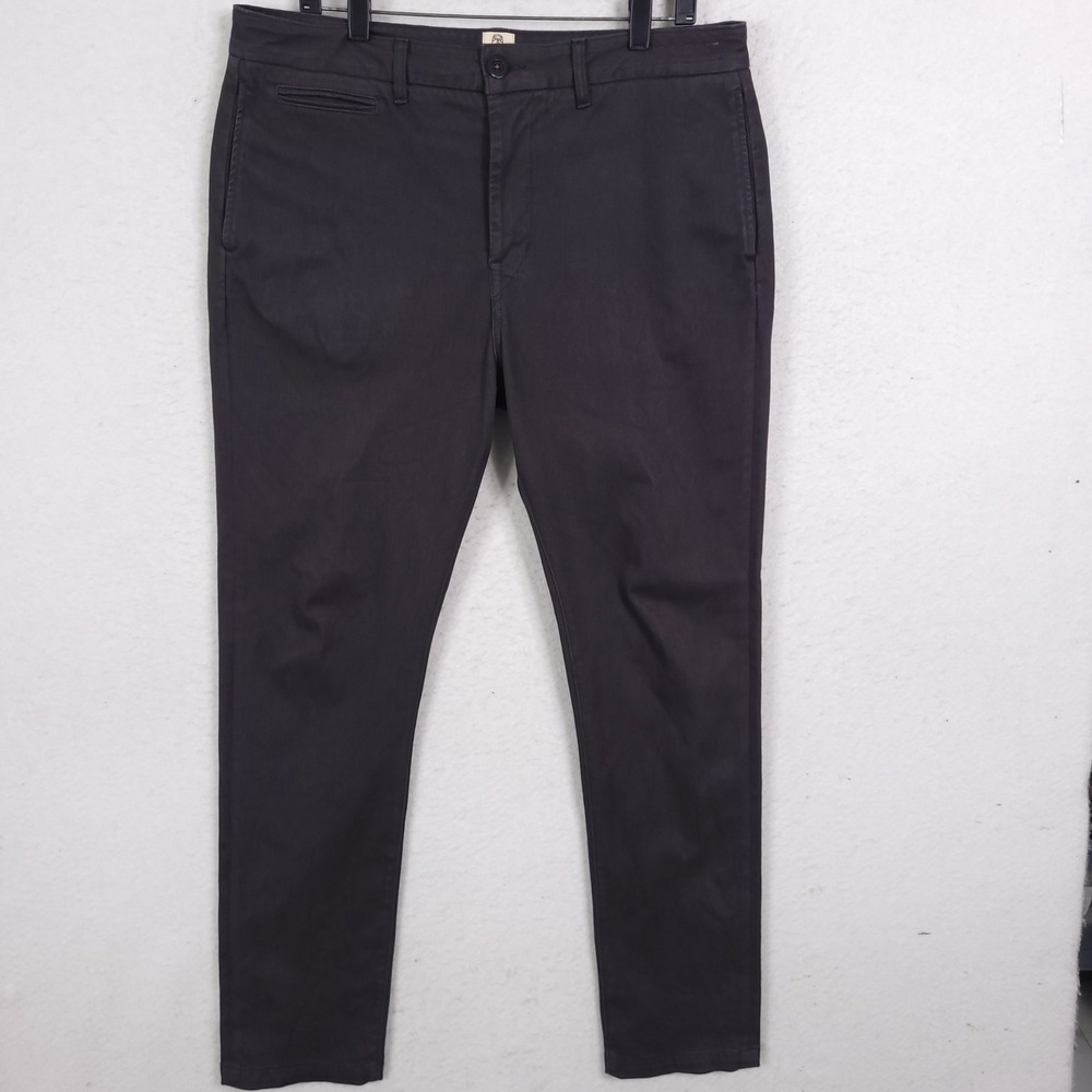 Hiroshi Kato The Axe Chino Mens 34x31 Charcoal Gray Slim Straight Stretch Pants
